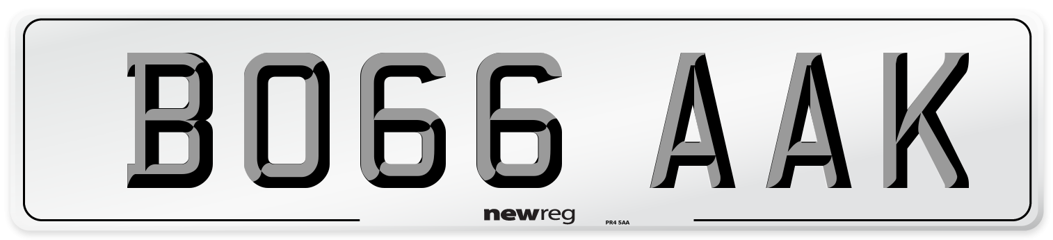 BO66 AAK Number Plate from New Reg